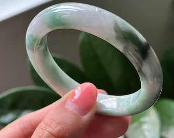 50.6mm Jade Bangle Grade A Jadeite Dark Green TriColor Burmese Jade MB48KL80