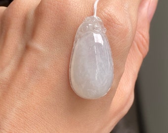 Jadeite Jade Pendant Melon - VeryTranslucent Colorless (Grade A)