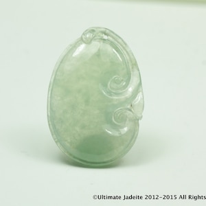 Jadeite Jade Pendant -- ICY Faint Green Ruyi (Grade A)
