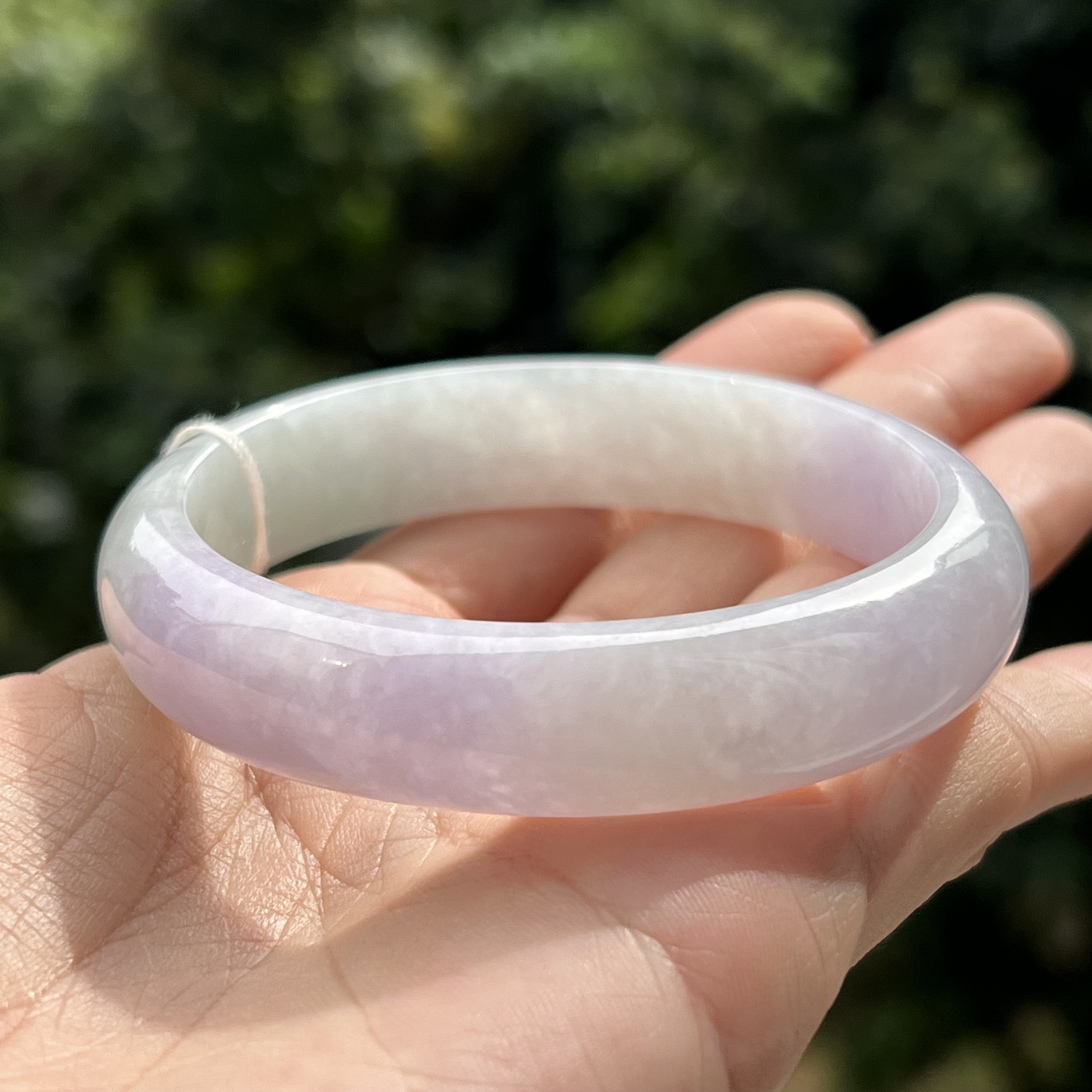 58.3mm Jade Bangle Translucent Lilac Lavender Faint Green