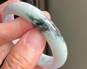 53.5 mm 翡翠バングル ラベンダー トリカラー グレード A