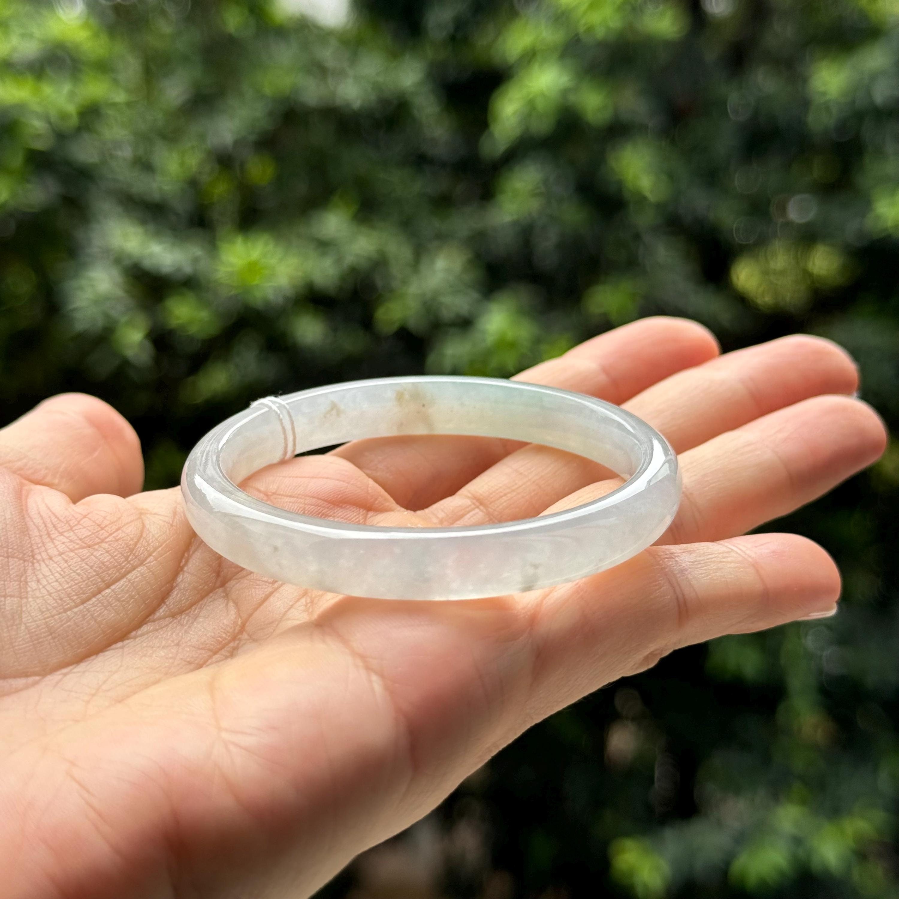 ICY 51.8mm Jade Bangle Highly Translucent Near Colorless Grade A