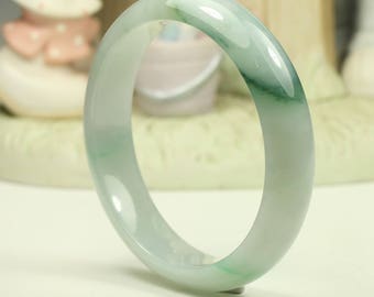 64.6 mm Aグレード 青緑翡翠 モダンラウンドバングル No.152147 - Etsy