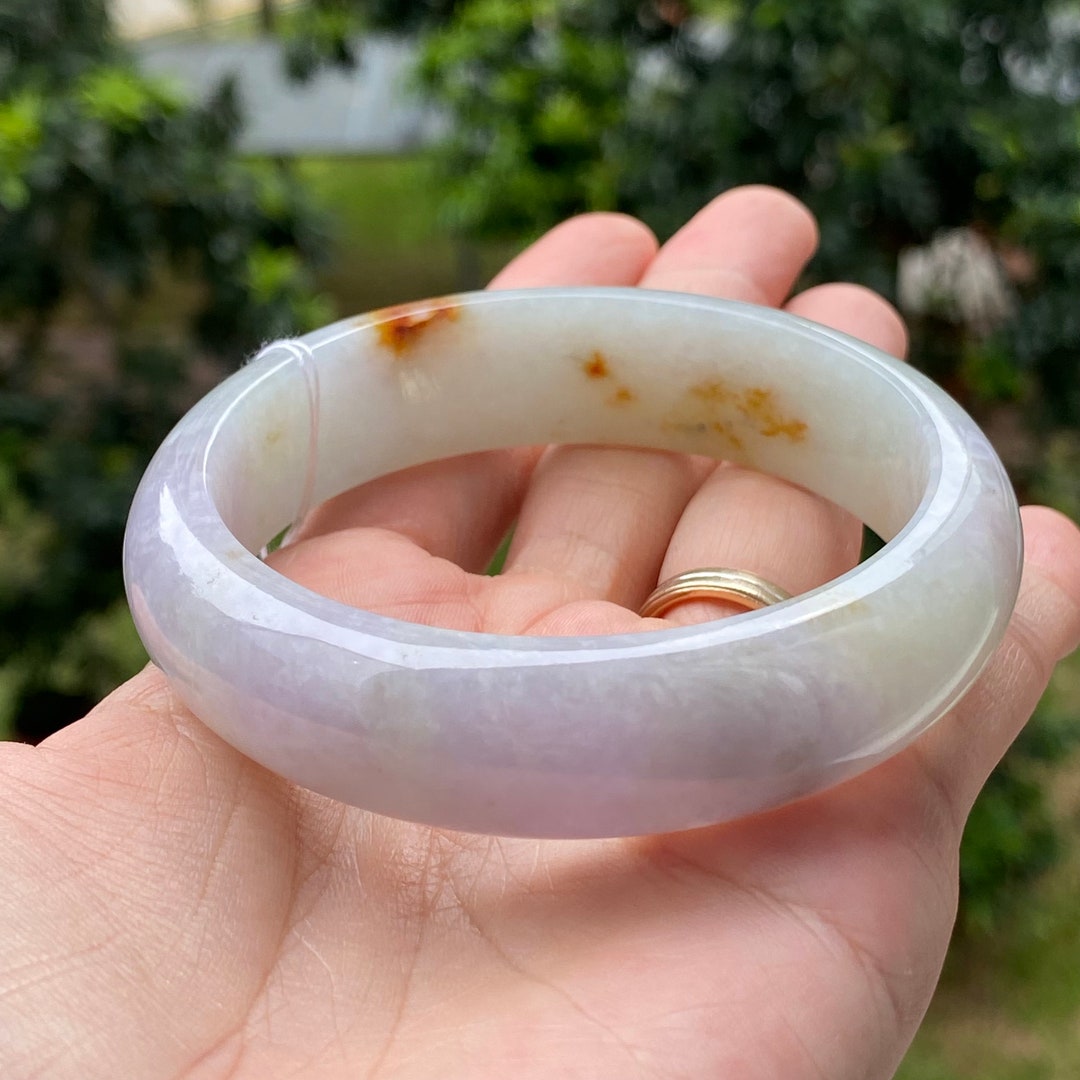 58.8 mm 翡翠バングル グレード A ジェダイト 淡いラベンダー