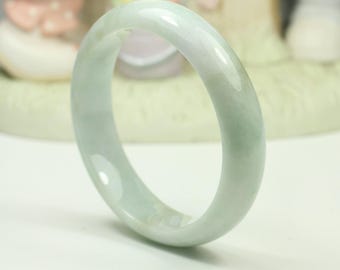 Jadeite Jade Bangle - 57.77mm Faint Green (Grade A Jade)