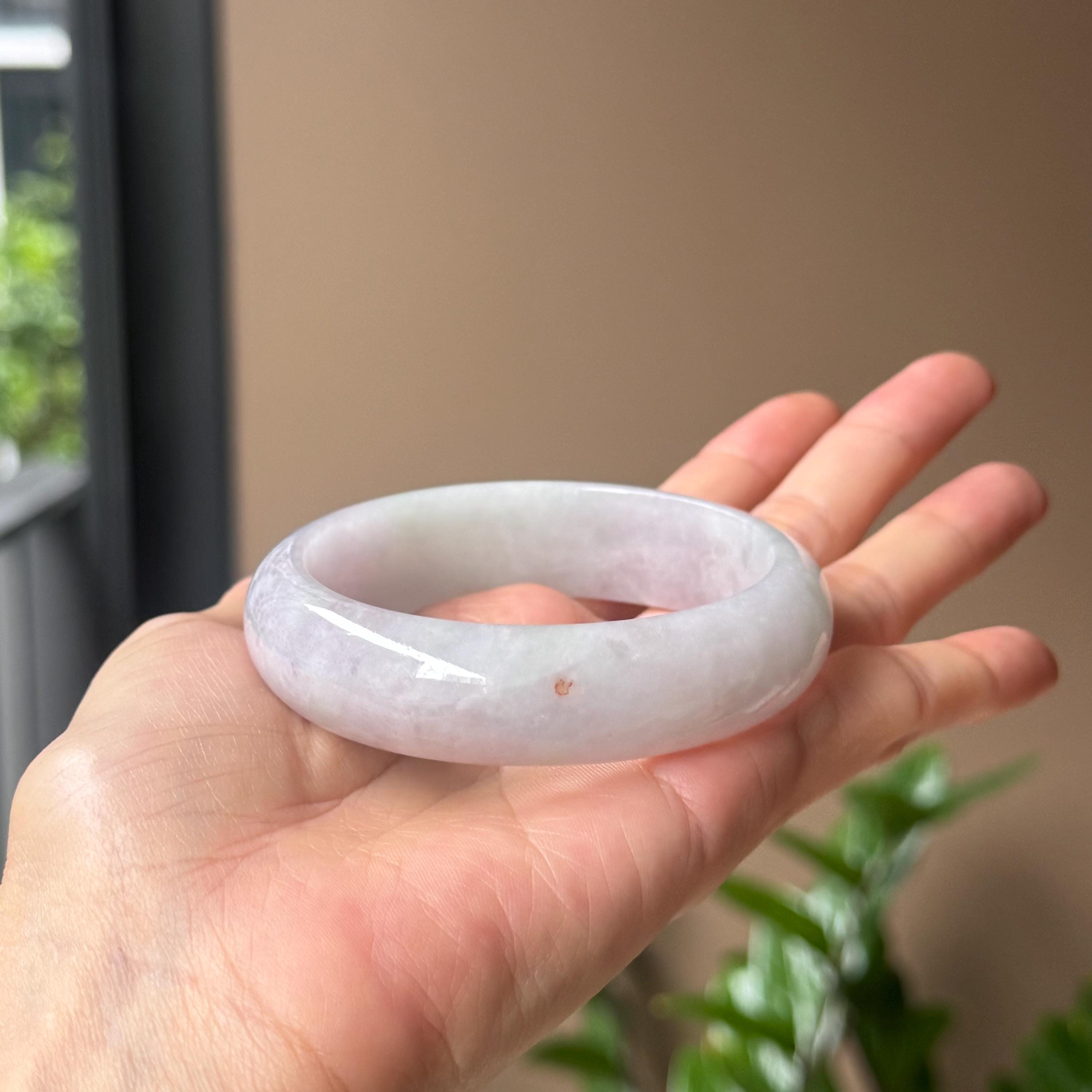 専用ページ❣️淡いラベンダー翡翠　バングル ミャンマー産天然無処理翡翠 バングル ブレスレット ラベンダー