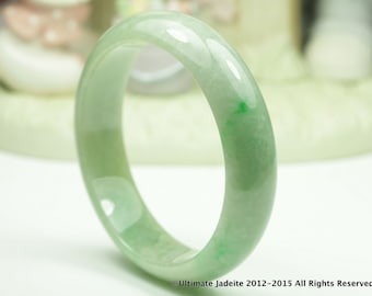 Grade-A Jadeite Bangle Bracelet - Yellowish Green, 57.5mm