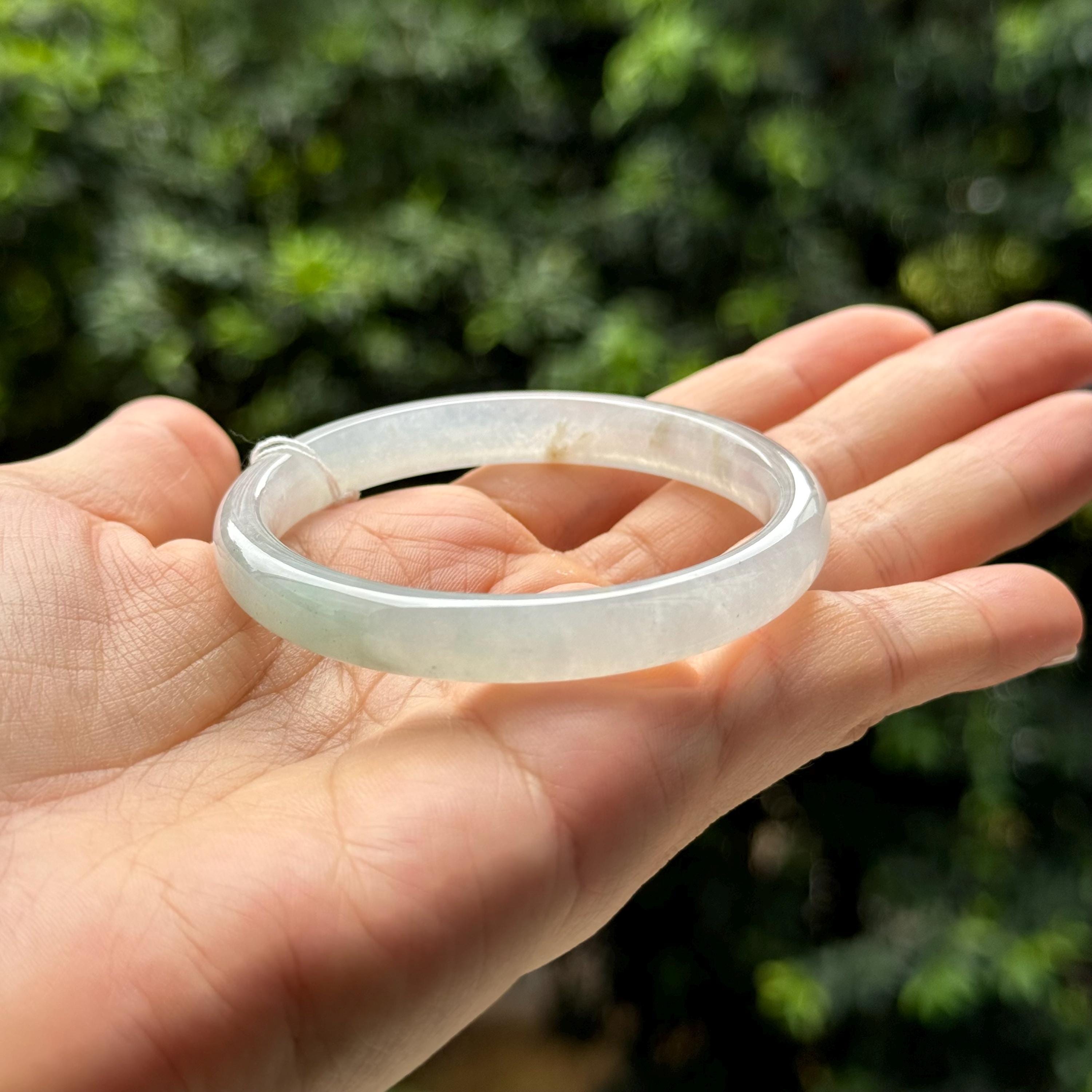 ICY 51.8 mm 翡翠バングル 高透明度 ほぼ無色 グレードA 翡翠 HB3814