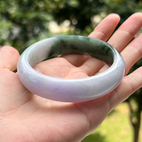 59mm Lavender Jade Bangle Grade A Jadeite Tricolor MB1L7L36