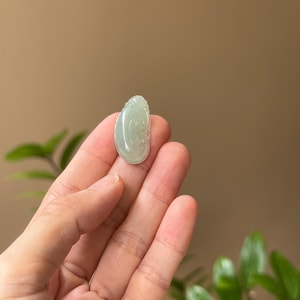 Icy Ruyi Jade Pendant Grade A Jadeite Jade Faint Green (Burmese Jade)