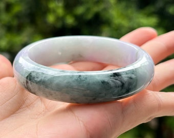 55.1 mm 翡翠バングル ラベンダー トリカラー グレード A