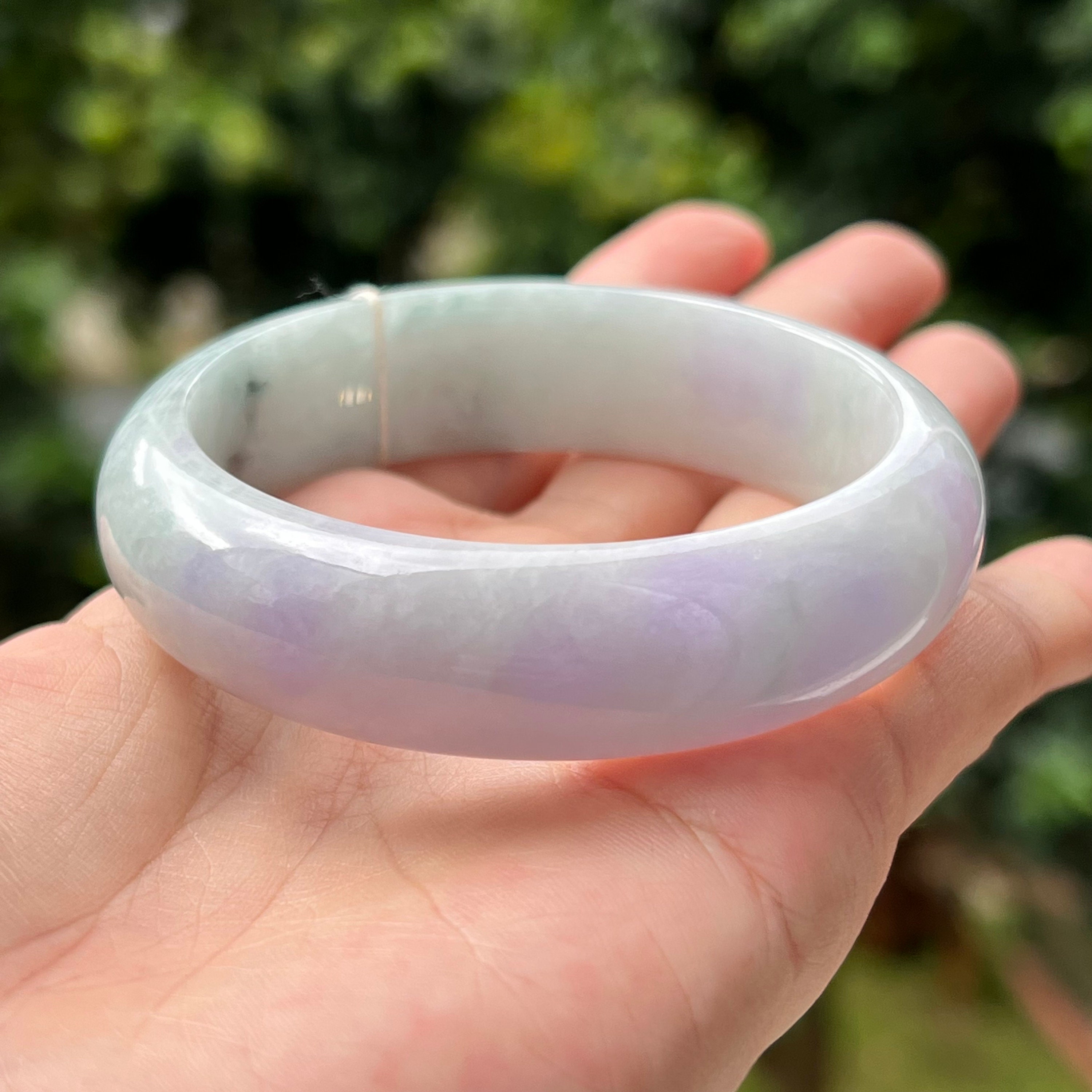55.17mm ラベンダー翡翠バングル グレードA 翡翠 グリーン トリカラー 55.17mm ラベンダー翡翠バングル グレードA 翡翠 グリーン トリカラー