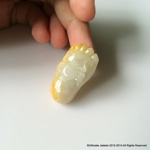 Jadeite Jade Pendant SpiderOnFoot Yellow Bicolor(Grade A)