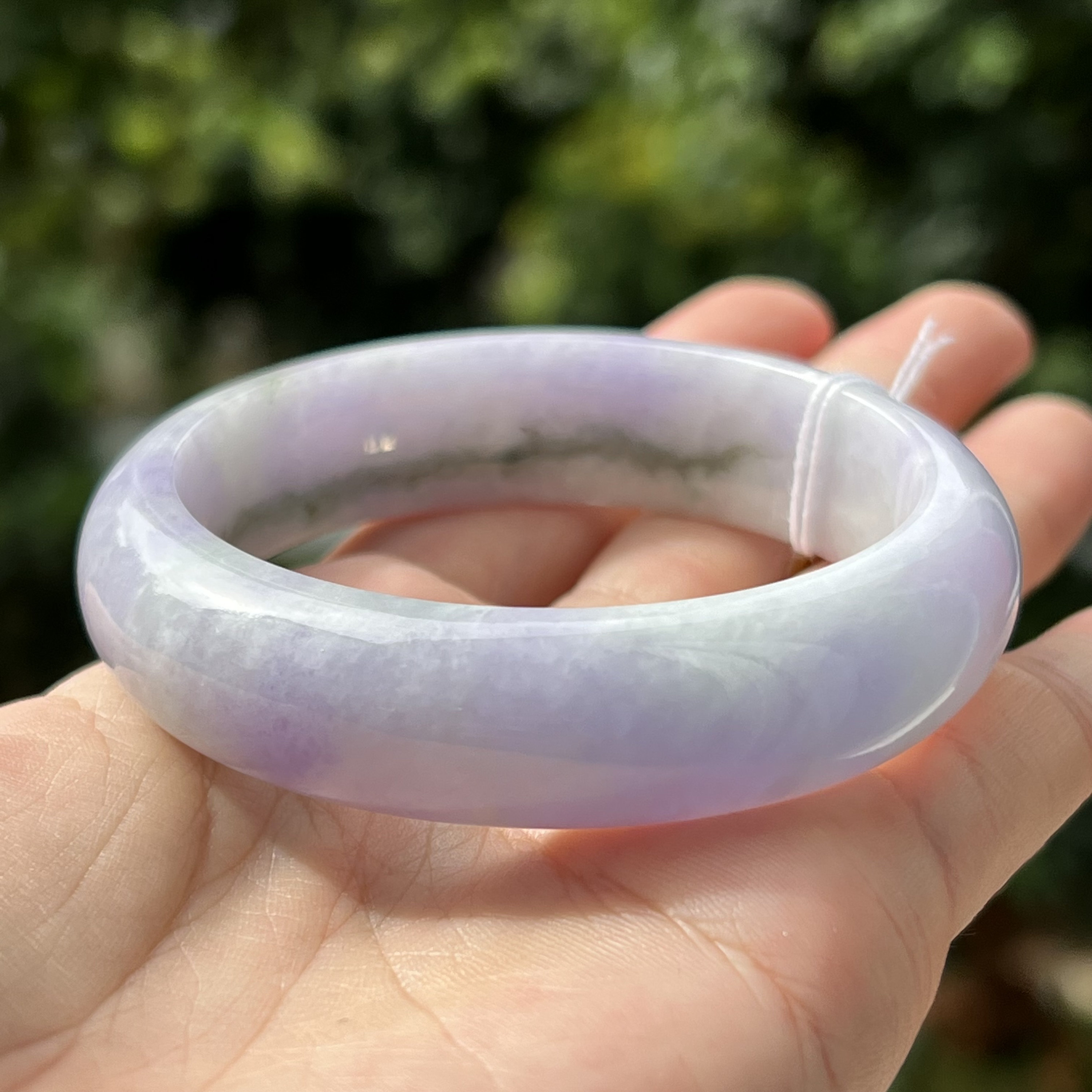 55.2mm Lavender Jade Bangle Grade A Jadeite Green Tricolor 55.2mm Lavender Jade Bangle Grade A Jadeite Green Tricolor