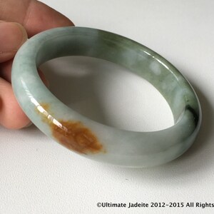 Jadeite Jade Bangle Bracelet -  Orangy 4 Color  56.72mm (Grade-A Jade)