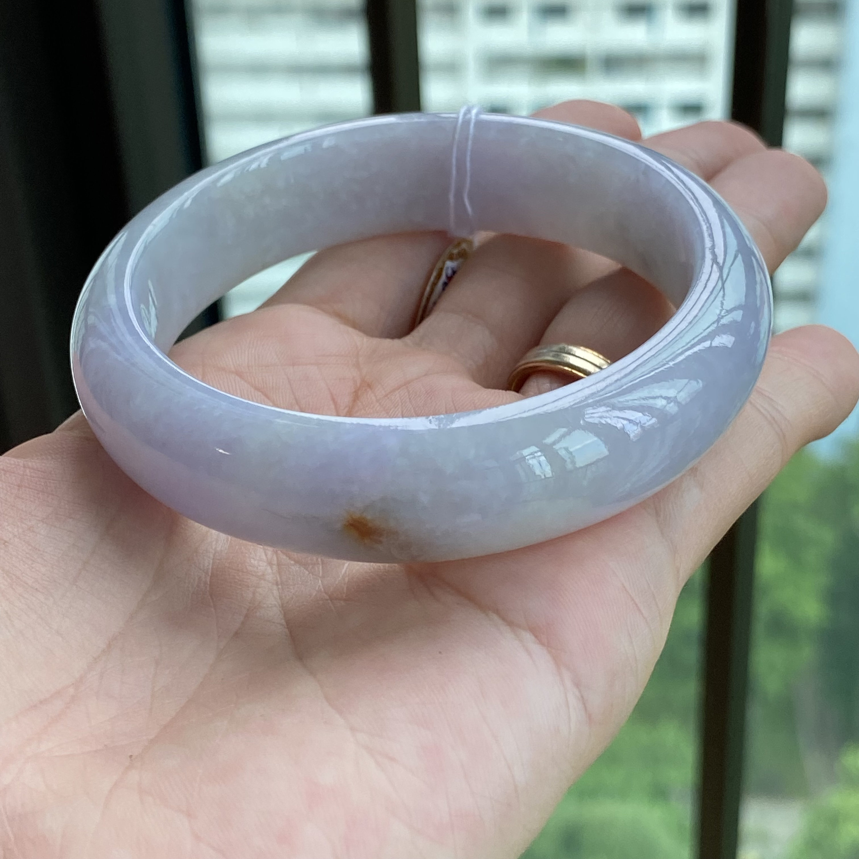 58.5mm Jade Bangle Grade A Jadeite Lavender Red Tricolor 58.5mm Jade Bangle Grade A Jadeite Lavender Red Tricolor