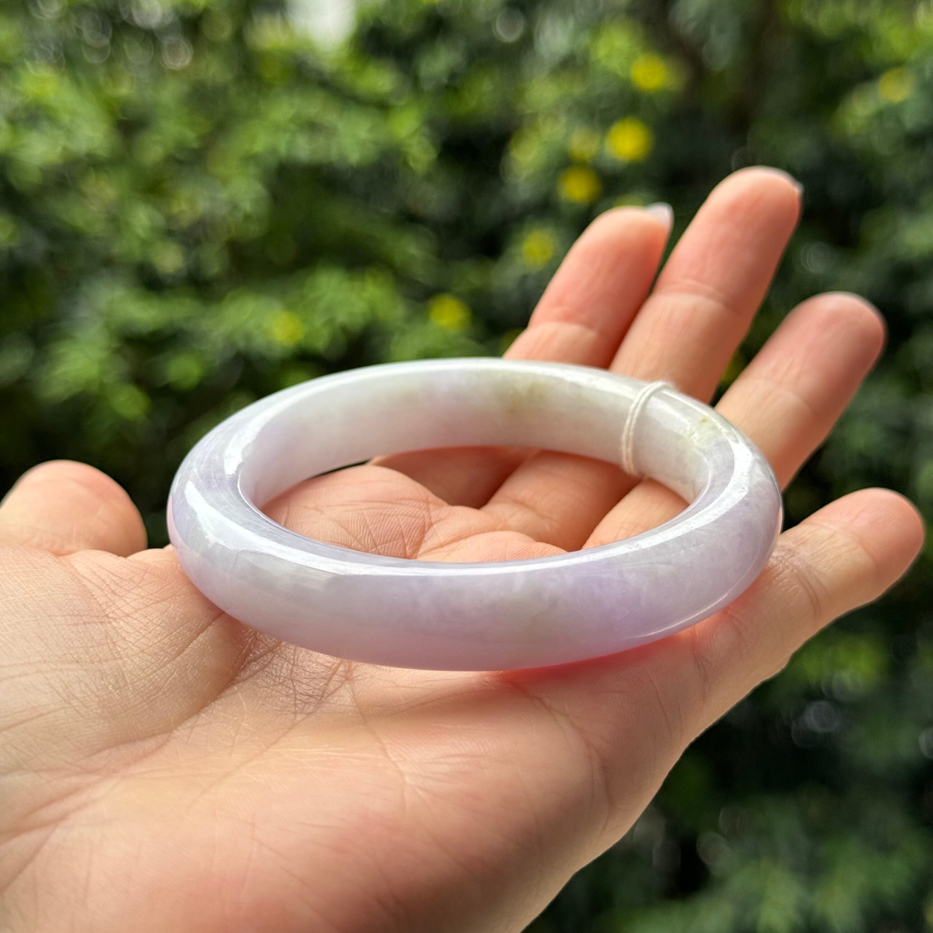 翡翠バングル　ラベンダー　プリンセス ラウンド 53.8 mm 翡翠バングル ラベンダー グレード A 翡翠