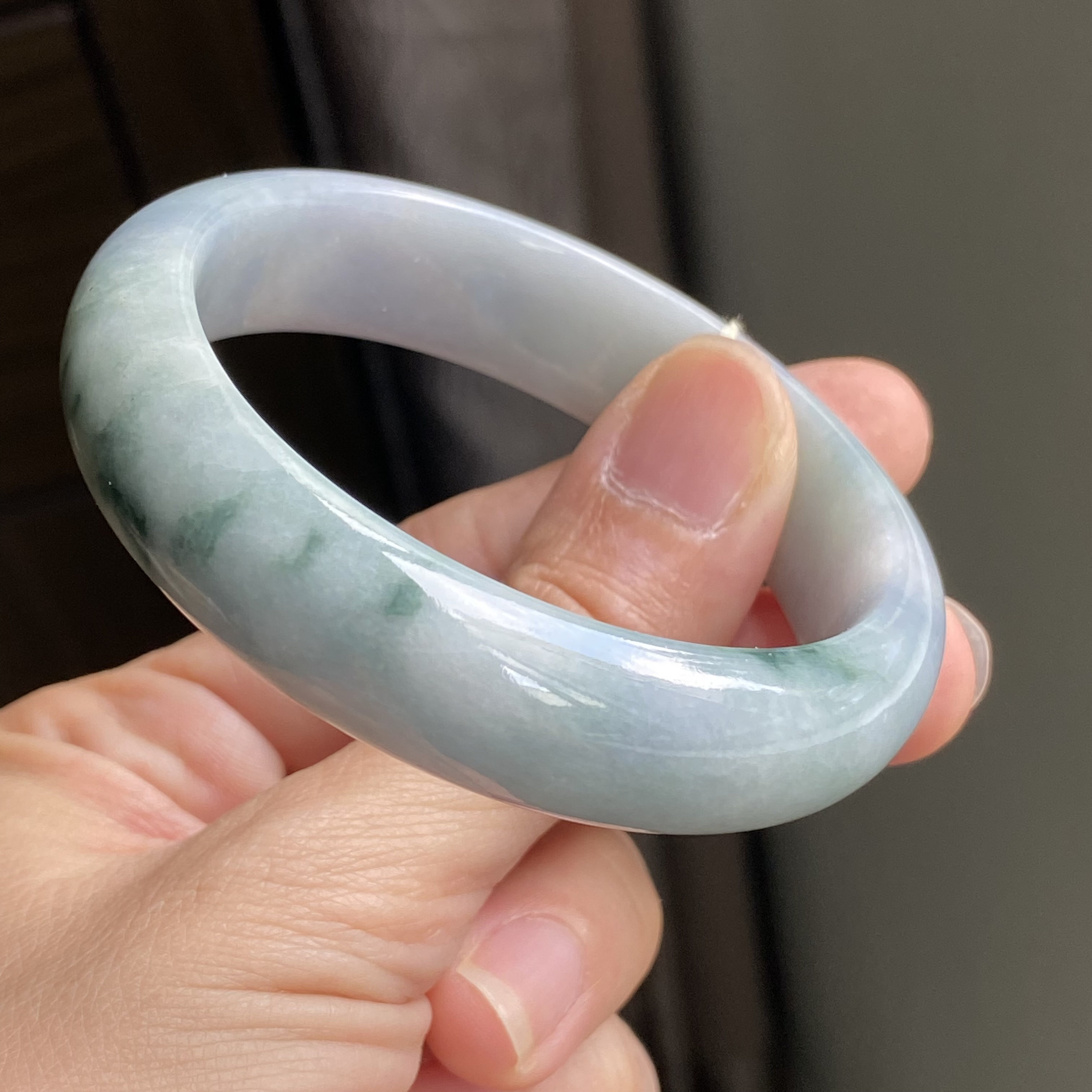 翡翠　ジェイド　バングル　ラベンダー　内径約58.5 翡翠 ジェイド バングル ラベンダー 内径約58.5