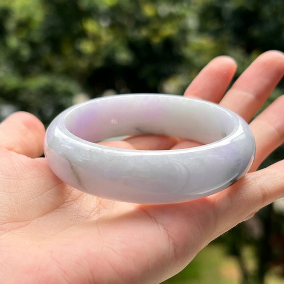 定番の中古商品 Grade Bangle Jade Lavender 57.6mm A Tricolor Jadeite ブレスレット・バングル