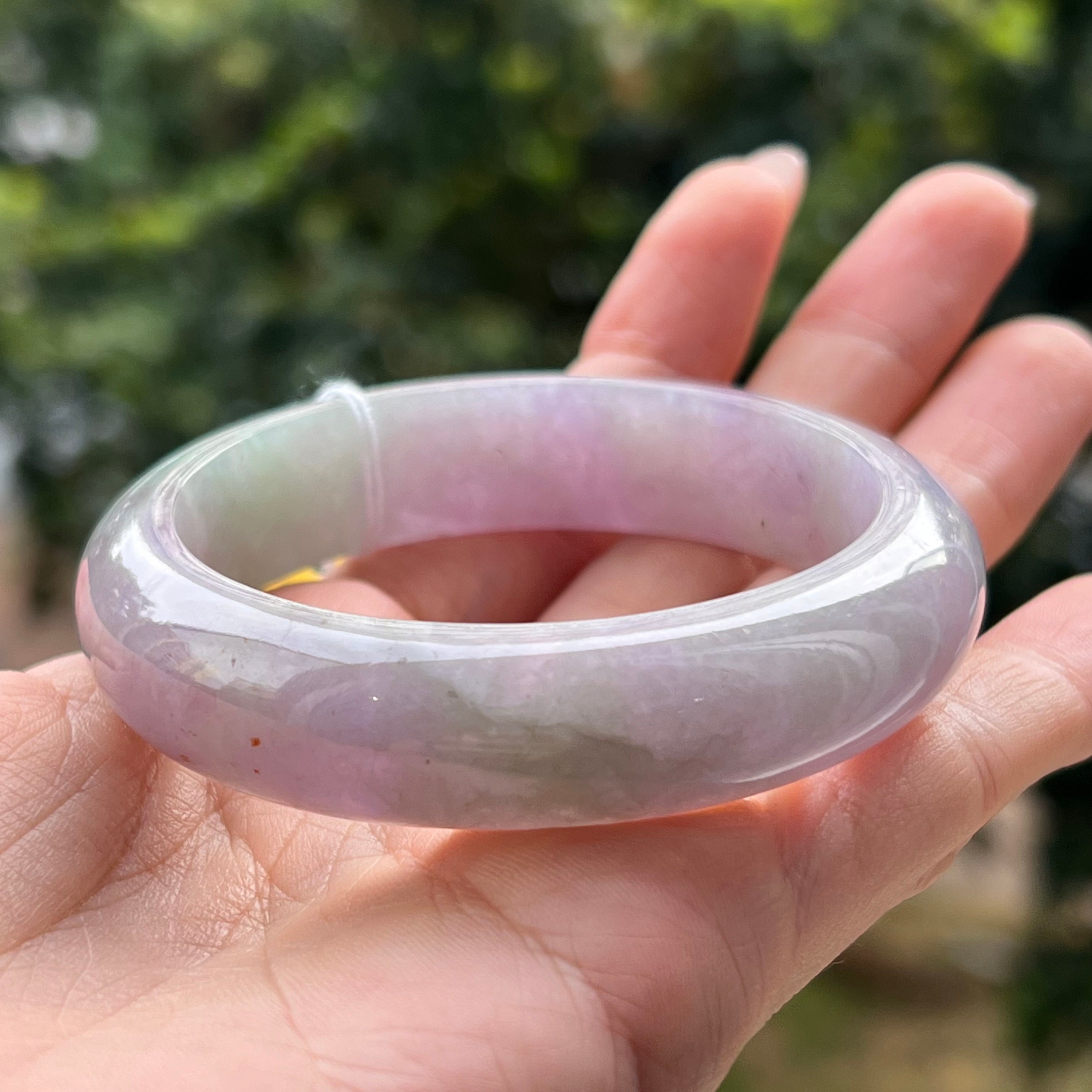 54mm Jade Bangle Translucent Pink Purple Green Tricolor 54mm Jade Bangle Translucent Pink Purple Green Tricolor