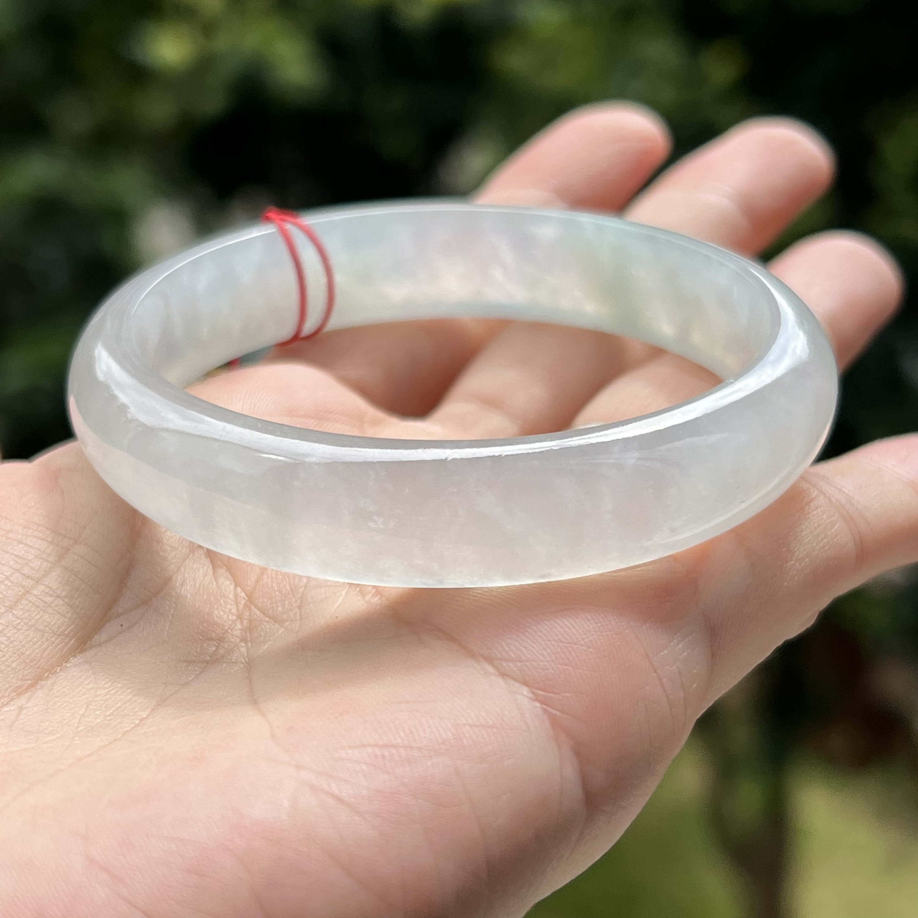 Certified ICY 58mm Jade Bangle Grade A Jadeite Fei Cui Colorless