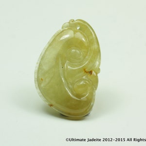 Jadeite Jade Pendant -- ICY Honey Yellow Red Ruyi (Grade A)