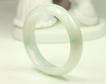 Oval Jade Bangle 55.52mm White Natural Grade A Jadeite MB4L2L6