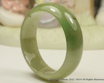 Jadeite Jade Bangle Bracelet - Translucent BiColor 51.7mm (Grade-A Jade)