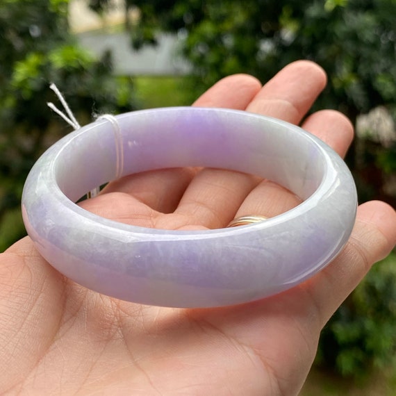 57.26mm Jade Bangle Grade A Jadeite Lavender Green Tricolor