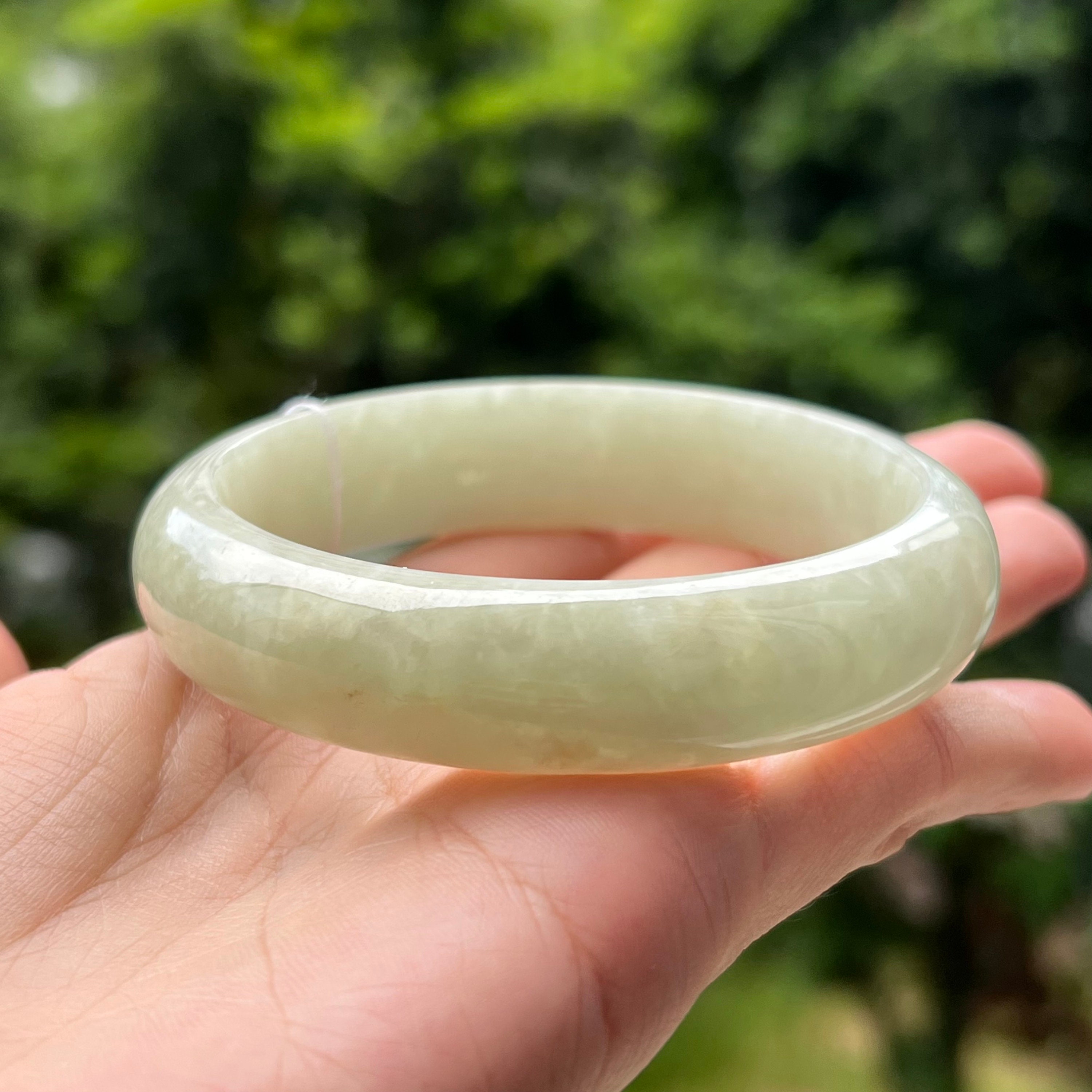 RARE Green Jade Bead Bracelet BIG Carved Bright Green Beads Grade A Jadeite  (Burmese Jade)