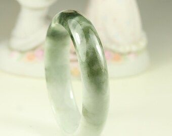 58.8mm Jade Brazalete Verde Oscuro BiColor Grado A Jadeita MB30KL23 (Jade Burmese)