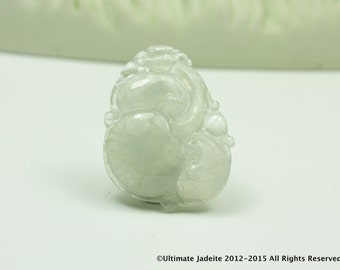 氷のような半透明の濃い青みがかった花柄グリーンタイプAグレード天然