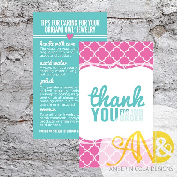 Items Similar To Origami Owl Inspired Thank You And Jewelry