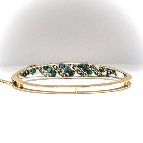 Antique Turquoise Diamond Bracelet Circa 1890's 5… - image 5