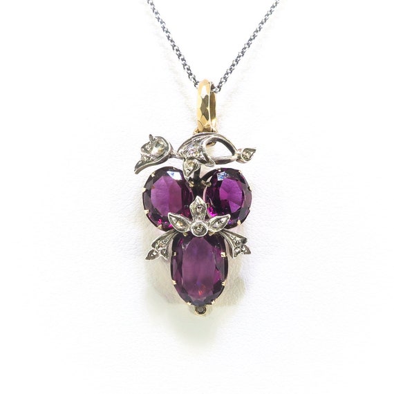 Antique Victorian 3.23ct t.w. Amethyst Rose Cut D… - image 2