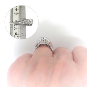 Art Deco 1.53ctw Old European Cut Diamond Vintage Engagement Ring Platinum image 9