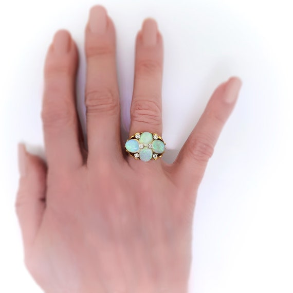 Vintage 1970’s 8.10ct t.w. Opal Diamond Ring  Coc… - image 7