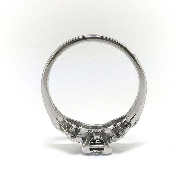 Vintage Art Deco .58ct t.w. Old European Cut Diamond Engagement Ring Platinum image 5