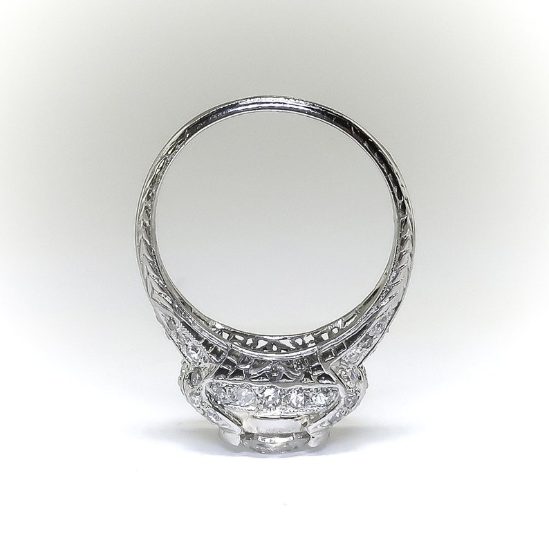Art Deco 1.53ctw Old European Cut Diamond Vintage Engagement Ring Platinum image 6