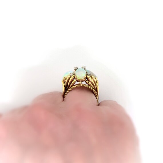 Vintage 1970’s 8.10ct t.w. Opal Diamond Ring  Coc… - image 9