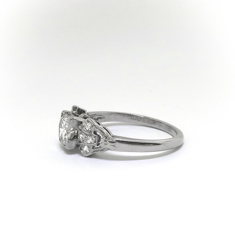 Vintage Art Deco .58ct t.w. Old European Cut Diamond Engagement Ring Platinum image 4