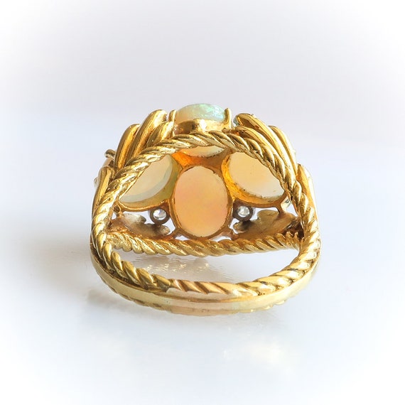 Vintage 1970’s 8.10ct t.w. Opal Diamond Ring  Coc… - image 6