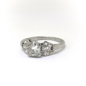 Vintage Art Deco .58ct t.w. Old European Cut Diamond Engagement Ring Platinum image 3