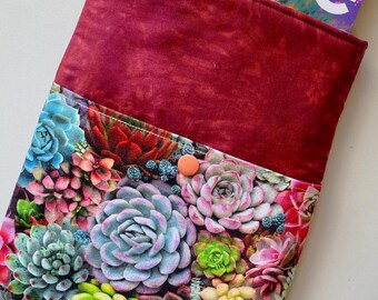 Handmade Padded Book Nest (Medium) | Book Protector Sleeve with Pocket | Unique Fabric Design | Travel-Friendly Book Pouch
