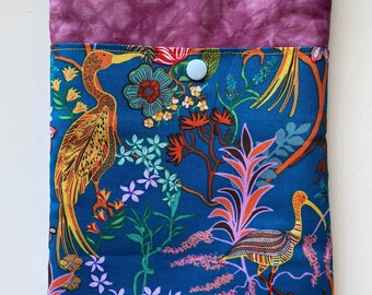 Handmade Padded Book Nest (Medium) | Book Protector Sleeve with Pocket | Unique Fabric Design | Travel-Friendly Book Pouch