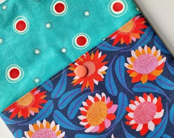 Handmade Padded Book Nest (Medium) | Book Protector Sleeve with Pocket | Unique Fabric Design | Travel-Friendly Book Pouch