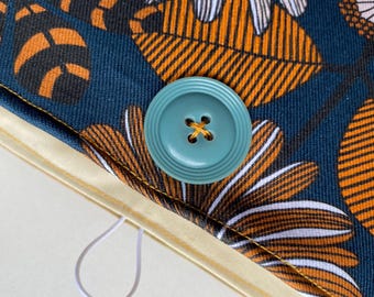 Handmade Padded Book Nest (Large) | Book Protector Sleeve with Pocket | Unique Fabric Design | Travel-Friendly Book Pouch