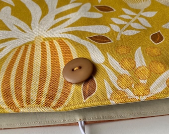 Padded Book Pouch (Large) | Book Protector Sleeve with Pocket | Unique Fabric Design | Travel-Friendly Book Nest