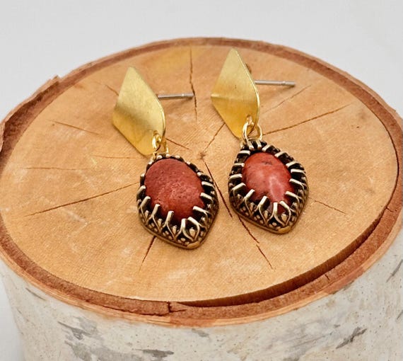 Rust colored earrings deals