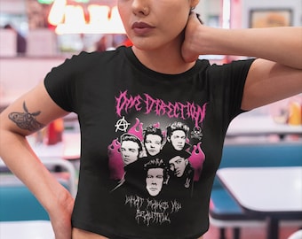 Camiseta Heavy Metal Direction - Top cropped feminino nas cores azul-turquesa ou roxo